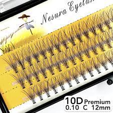 Вії Nesura Eyelash Premium 10D, 0.10, вигин С, 12мм 60 пучків